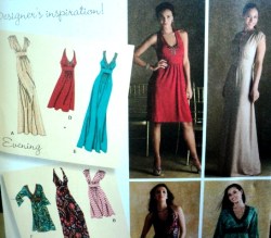 3503  SIMPLICITY MIDRIFF KNIT DEEP V DRESS LENGTHS SLEEVES OR NOT PATTERN 6-22 2 SIZES UNCUT CHOICE